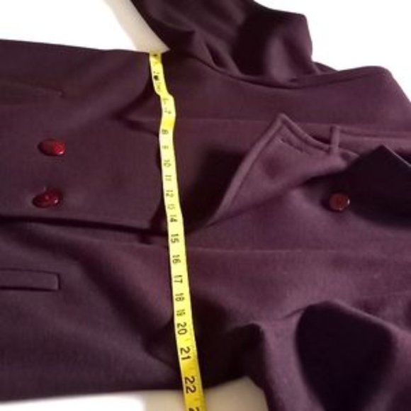 Stephanie Matthews Vintage Women's Double Breasted Coat - Sz (8) - Dark Burgundy - Picture 7 of 12